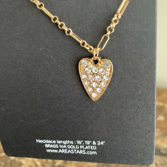 NEW Area Stars Multi Layer Necklaces Heart Tear Drop ETC Layering Gold Tone, NEW - Picture 9 of 9